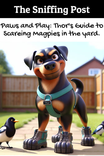 Paws and Play: Thor's Guide to Scareing Magpies in the yard.