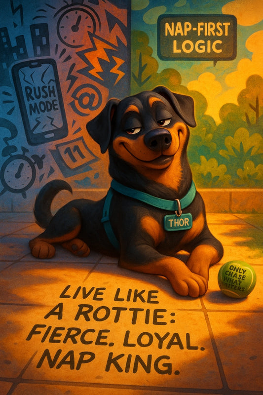 Live Like a Rottie: Fierce. Loyal. Nap King.