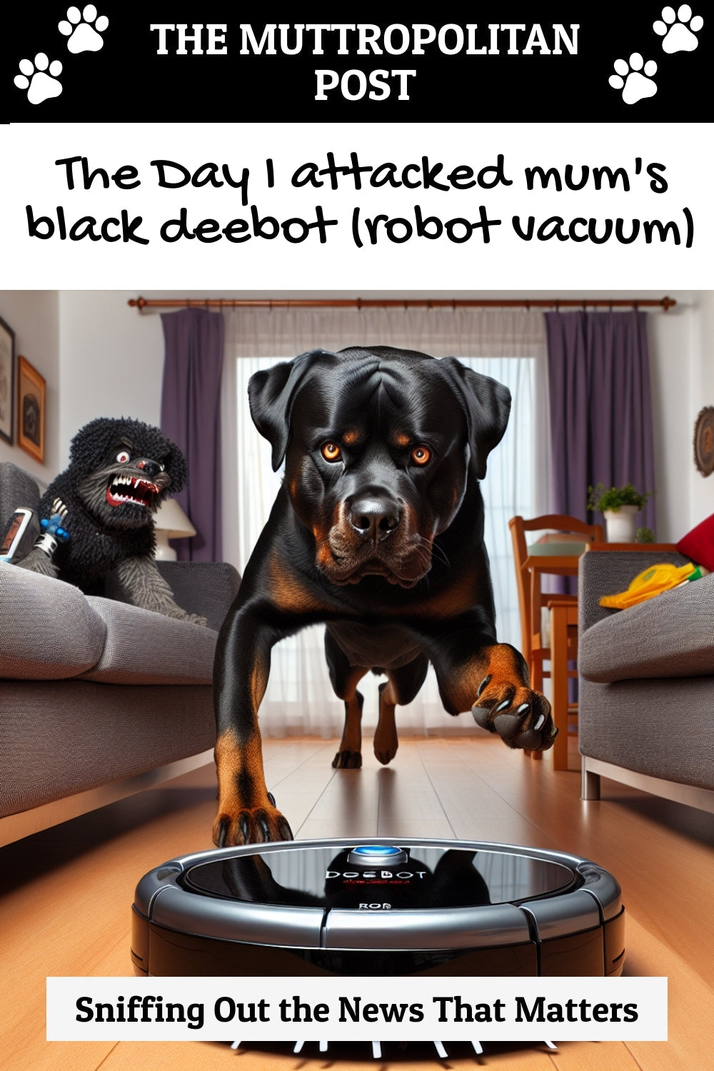 The Day I attacked mum's black deebot (robot vacuum)