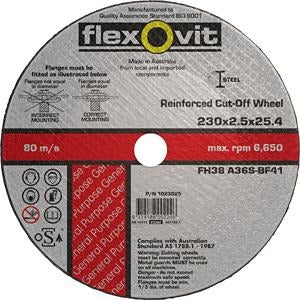 Flexovit Metal Cut-Off Wheel 230 x 2.5 x 25.4 FH38