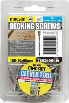 10-10 X 65 DECKING SCREWS CXOUNTER SUNK S/D