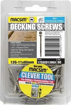 12-11 X 65 DECKING SCREWS COUNTER SUNK S/D