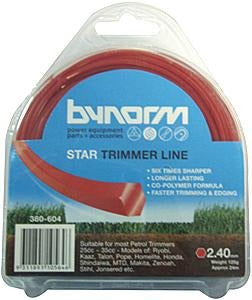 BYNORM TRIMMER LINE STAR RED 2.4mm125g