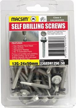 EXTENDED SELF DRILLING SCREWS 12-24 X 50 PACK OF 50