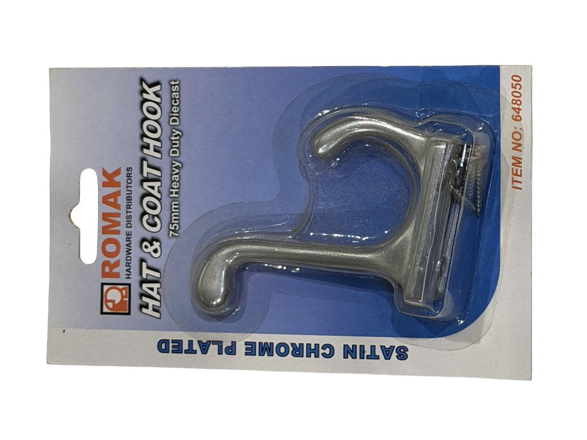 HAT & COAT HOOK SQUARE BASE 75MM SCP