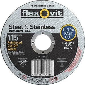 Flexovit Metal Cut-Off Wheel 115 x 1.0 x 22.2mm