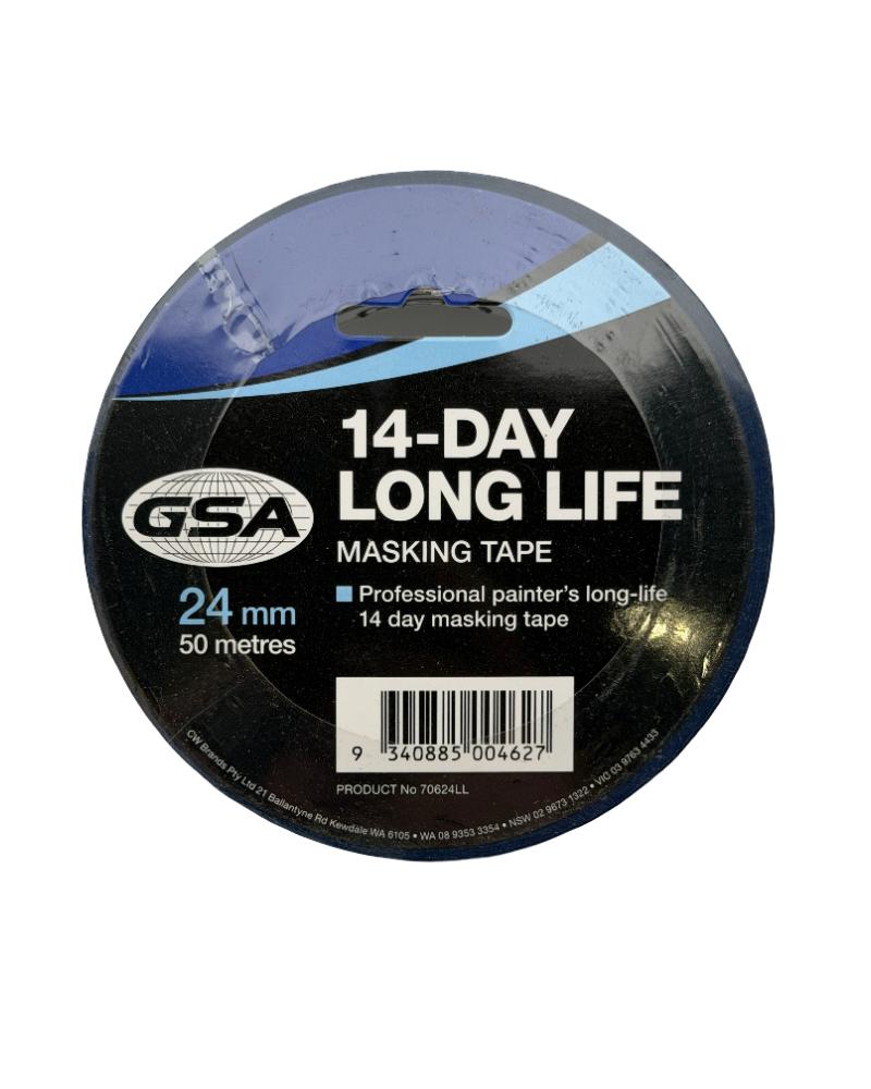 GSA 14 day long life blue masking tape 24mm x 50m roll