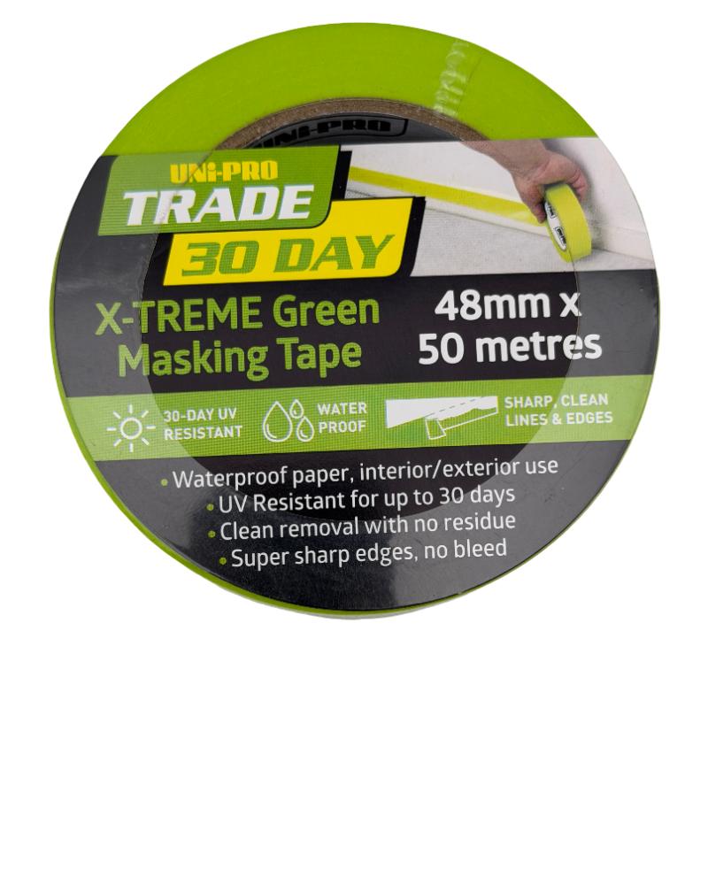 Uni-Pro 30 day green masking tape 48mm by 50m roll