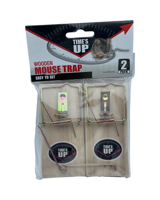 Times Up Wooden Mouse Trap 2PK - Effective Pest Control