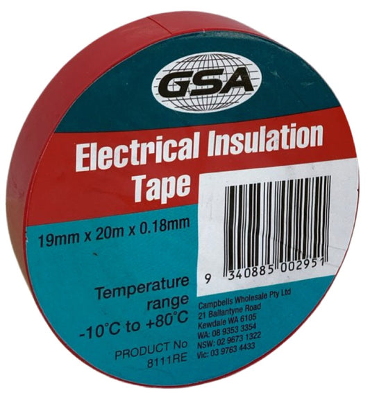 ELECTRICAL TAPE RED 0.18MM - 19MM