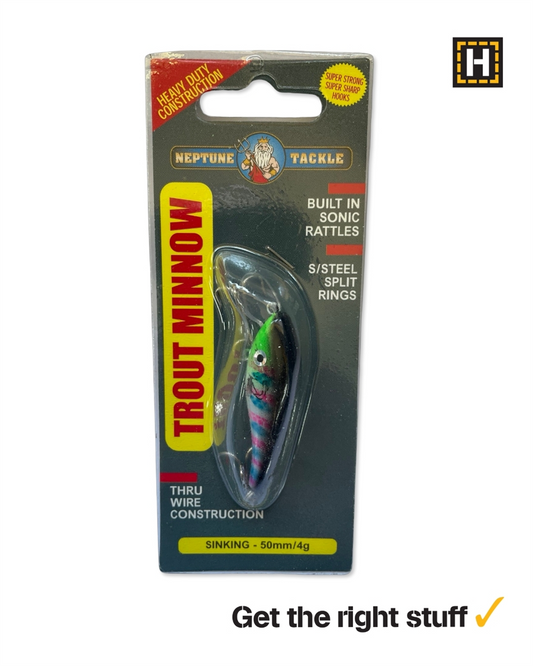Neptune Tackle Trout Minnow Lure - Green/Black