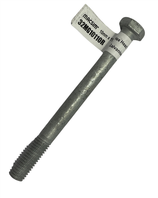 Macsim 10mm x 110 mm HEX BOLT & NUT Galvanised