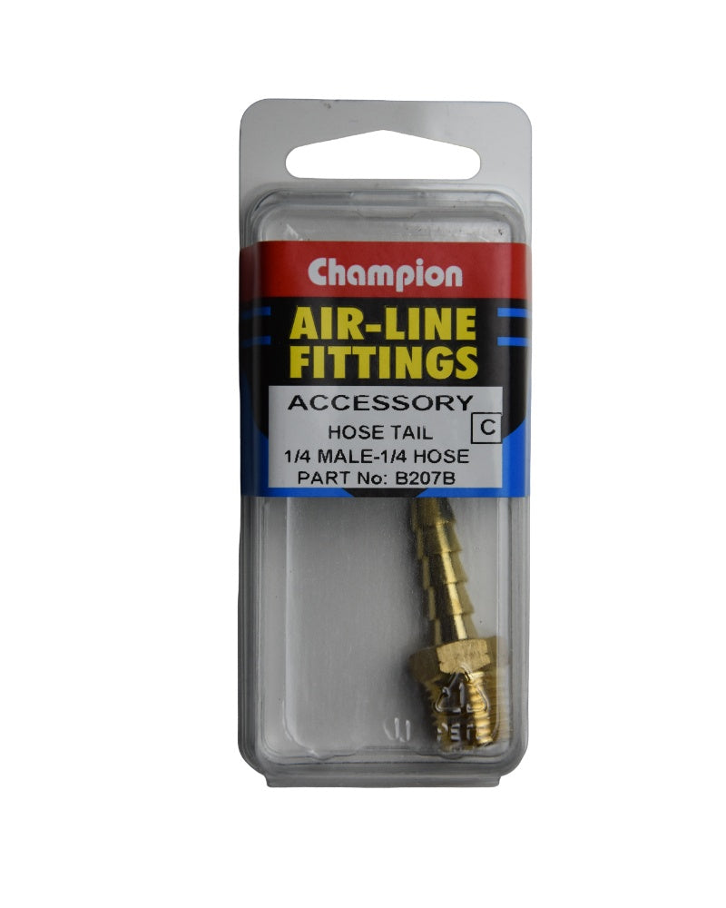 Champion Air Hose Tail 1/4 Male to 1/4 Barb