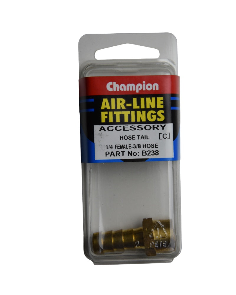 Champion Air Hose Tail 1/4 Female to 3/8 Barb