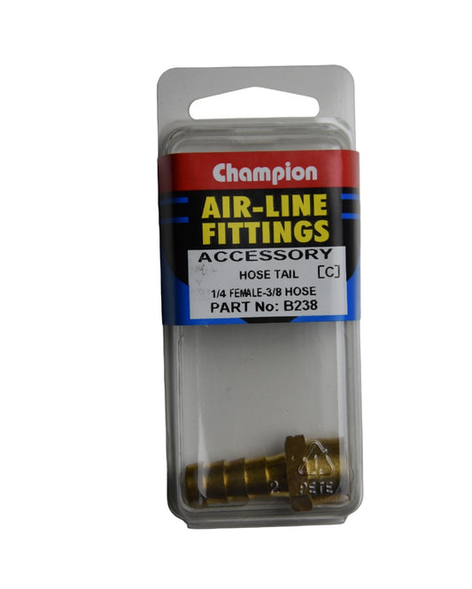 Champion Air Hose Tail 1/4 Female to 3/8 Barb
