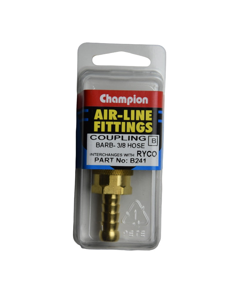 Champion Air Coupler 3/8 Hose Barb Ryco Style