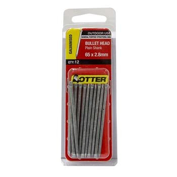 NAIL BULLET HEAD GALV 65X2.8 PK20