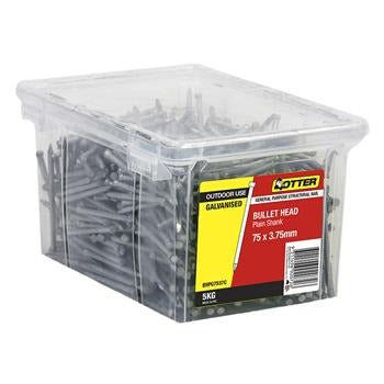 NAIL BULLET HEAD GALV 75X3.75MM 5KG