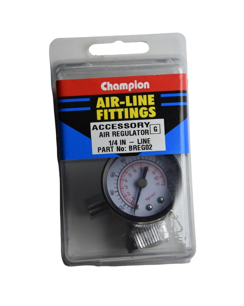 Champion Inline Air Regulator with Gauge 1/4