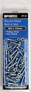 RND B/N PHIL ZNC M3 X 15 PK30