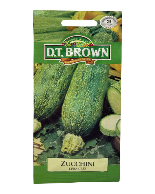 D.T Brown - Zucchini Lebanese -  25 Seed Pack