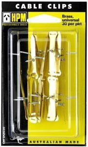 HPM ELECTRICAL CABLE PIN CLIPS BRASS UNIVERSAL 30PK