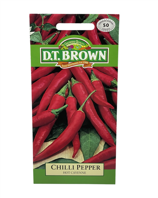 D.T. Brown Seeds - Chilli Pepper Hot - 50 Seed Pack