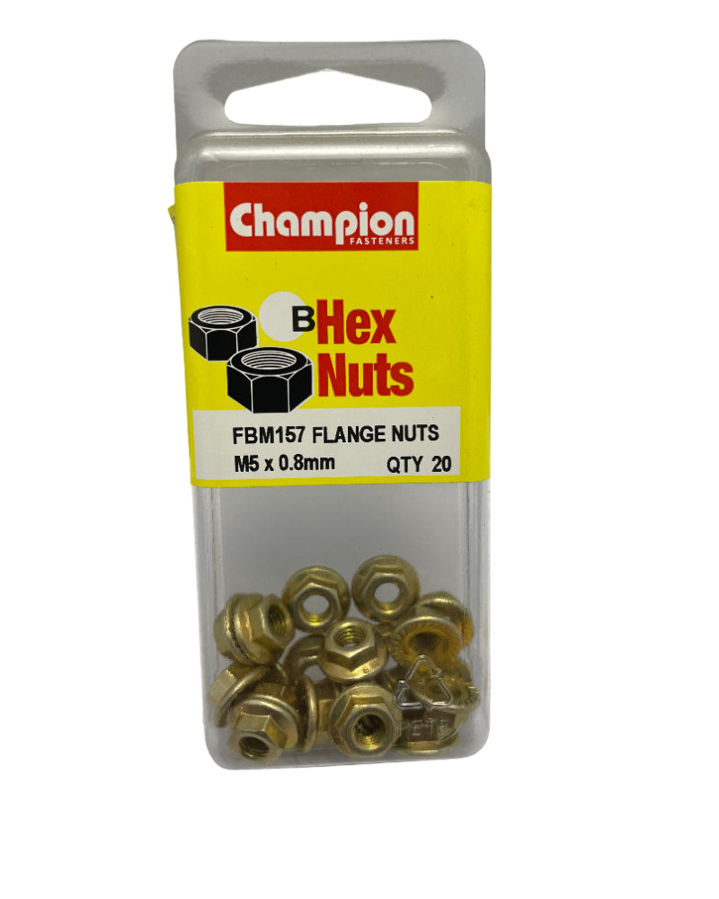 M5 Hex Flange Nut Zinc Plated