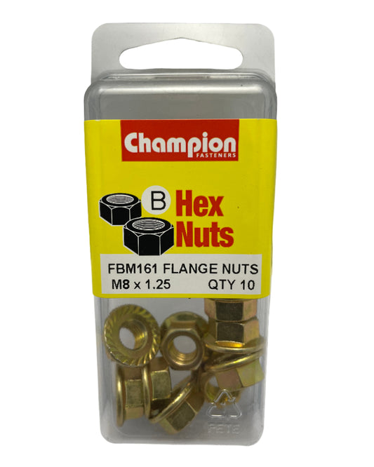 M8 Hex Flange Nut Zinc Plated