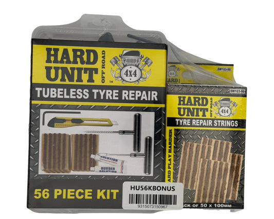 Hard Unit Tubeless Tyre Repair Kit 56 Piece + Bonus