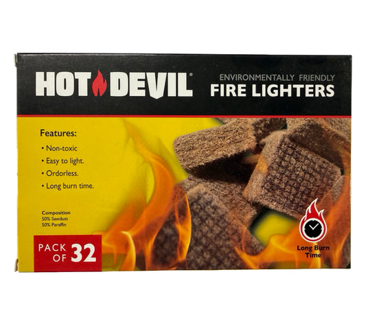 HOT DEVIL FIRE LIGHTERS NATURAL 32 PACK