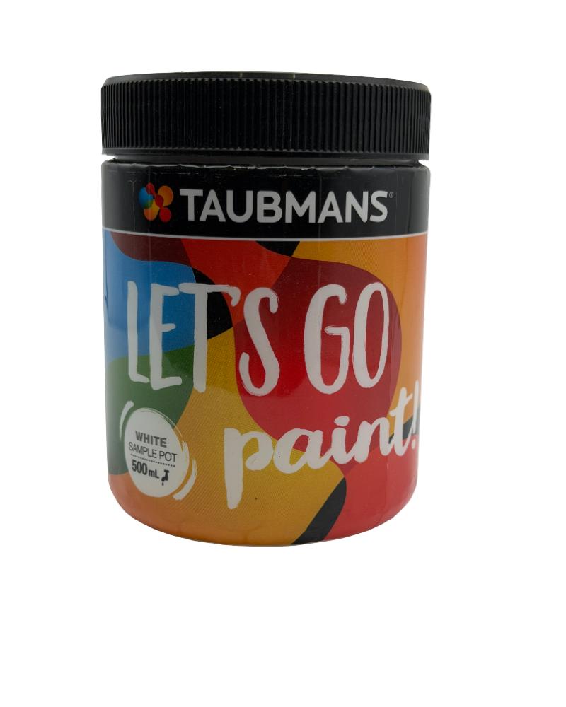 Taubmans 500ml paint sample pot in white base