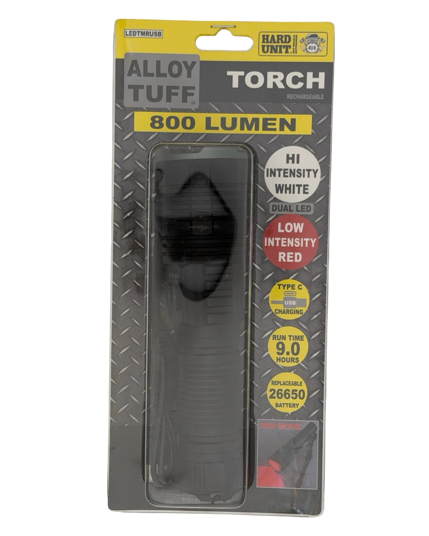 Hard Unit Torch Aluminium Medium USB Rechargeable