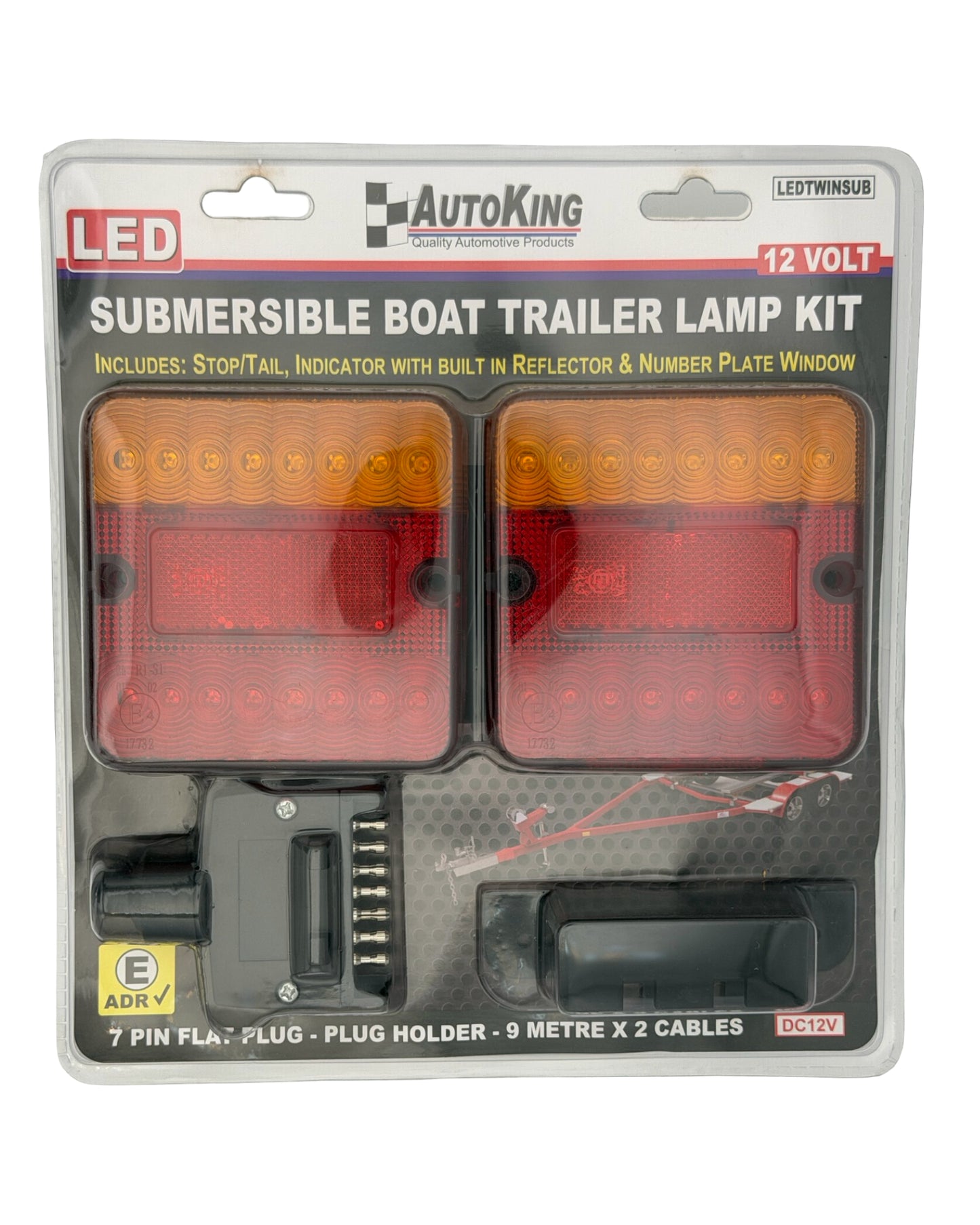 AutoKing Twin Trailer Light Kit Submersible - 12V LED Waterproof