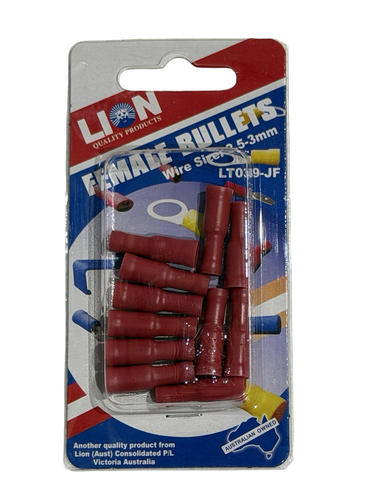 Lion Female Bullet Terminals Red (11 Pack)