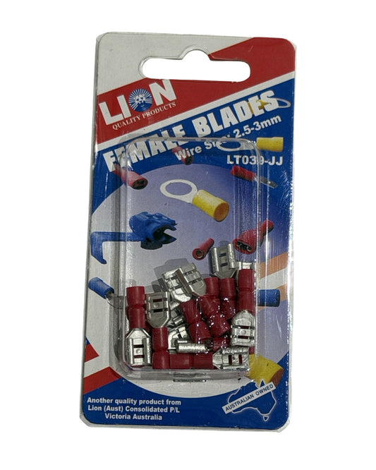 Lion Female Blade Terminals Red (17 Pack)