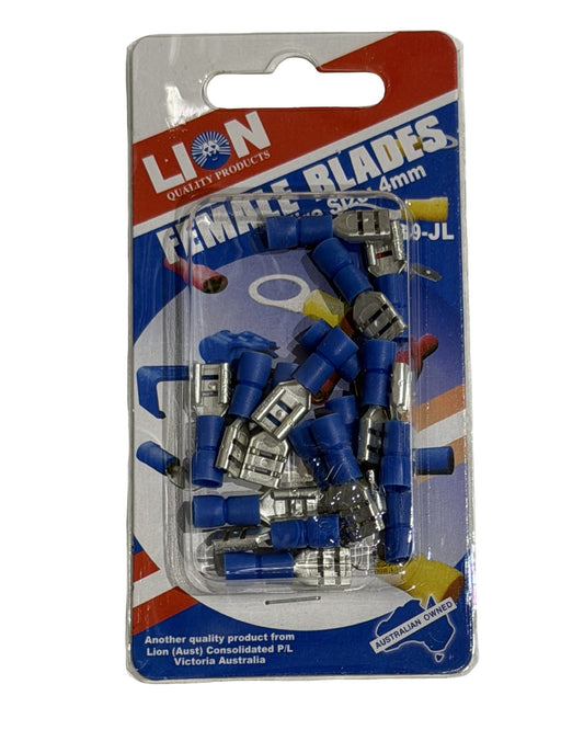Lion Female Blade Terminals Blue (17 Pack)