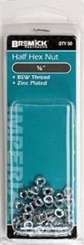 HEX HALF NUT ZNC BSW 1/8 PK50