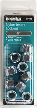 NYLON L/NUT ZNC BSW 3/8 PK10