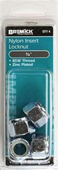 NYLON L/NUT ZNC BSW 1/2 PK4