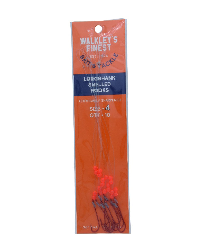 Walkley's Finest Longshank Snelled Hooks Size 4