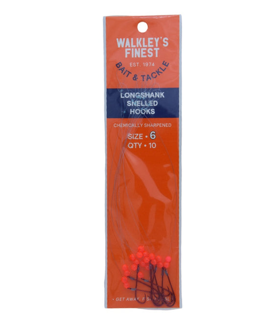 Walkley's Finest Longshank Snelled Hooks Size 6
