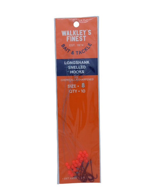 Walkley's Finest Longshank Snelled Hooks Size 8