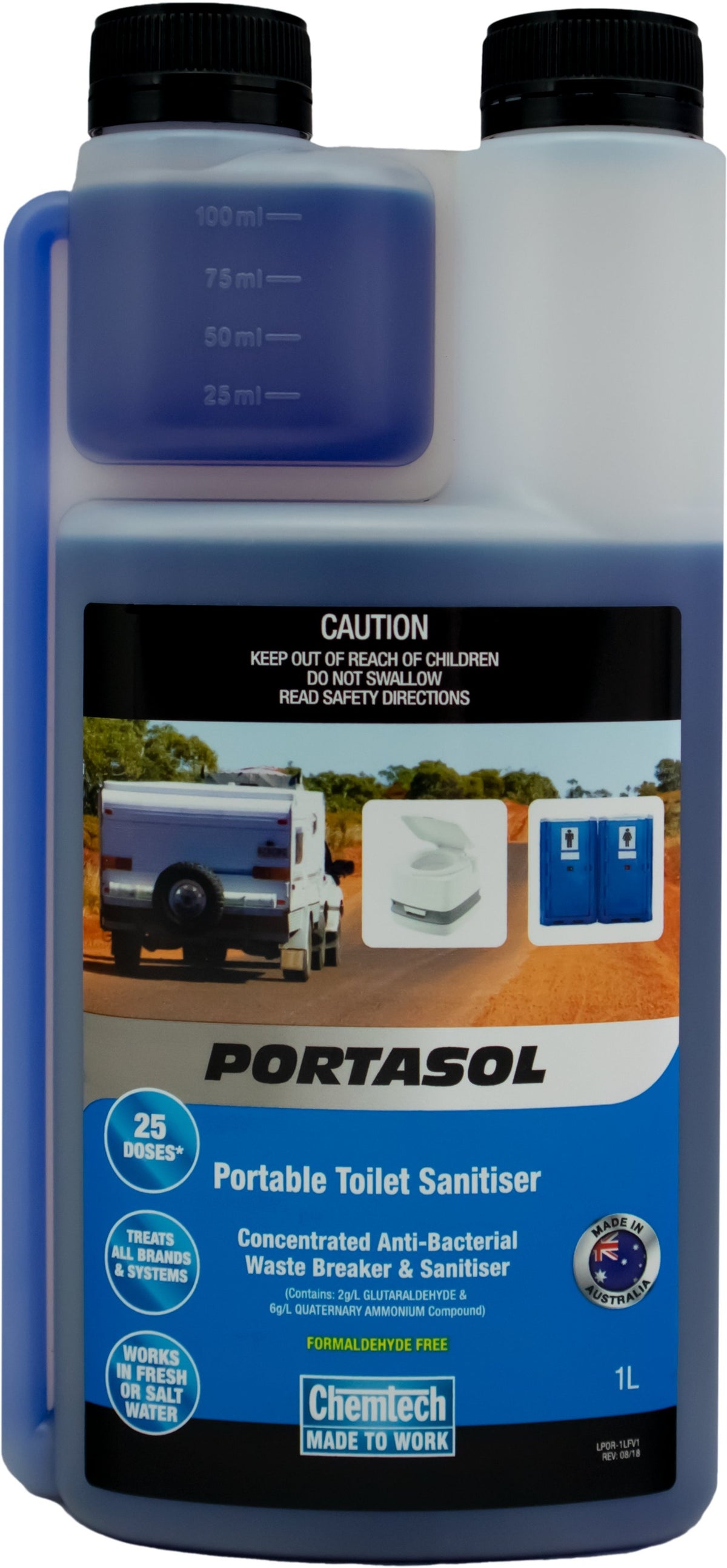 Chemtech Portasol Portable Toilet Sanitiser 1L