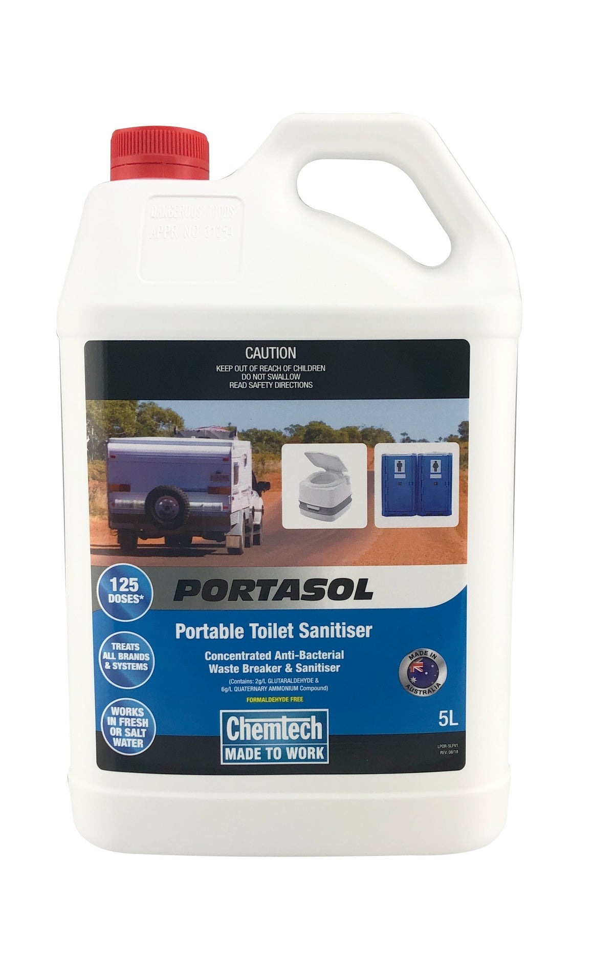 CHENTECH PORTASOL PORTABLE TOILT SANITISER 5L