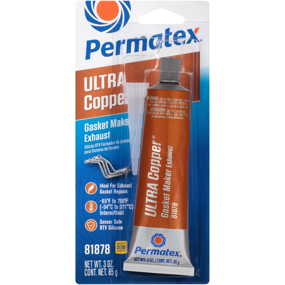 PERMATEX 81878 ULTRA COPPER MAX TEMP GSKTMKR 85G