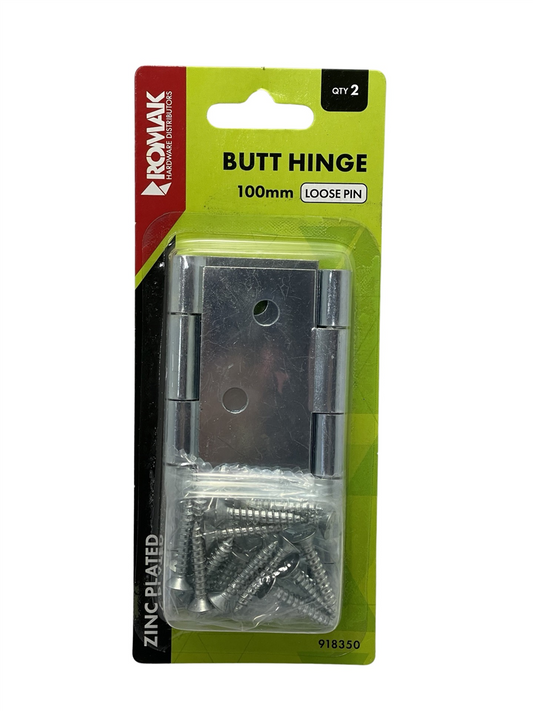Romak Butt Hinge ZP LP 100x75x1.6MM