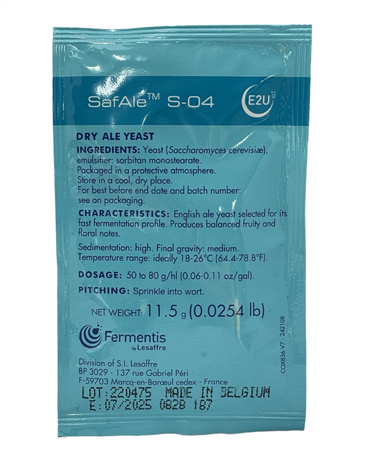 S-04 Safale Ale Yeast 11.5g