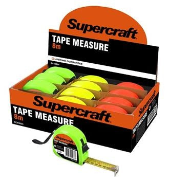 Supercraft Hi-Vis Tape Measure, 8m