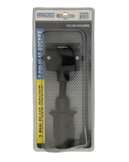 AutoKing Trailer Adaptor 7P Round Plug to 7P Flat Socket - Universal